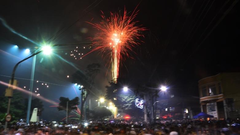 A festa da virada de ano teve a presença de 10 mil pessoas no Banhado  de São José e contou com talentos regionais no palco.