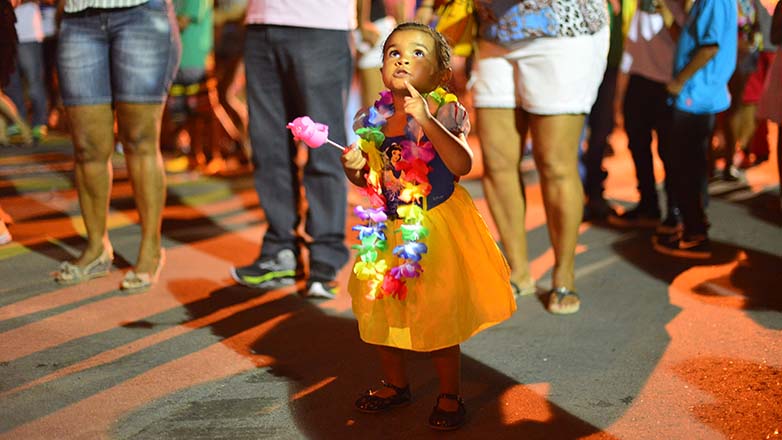 Imagens mostram o público durante a festa de Carnaval em Eugênio de Melo, distrito de São José dos Campos