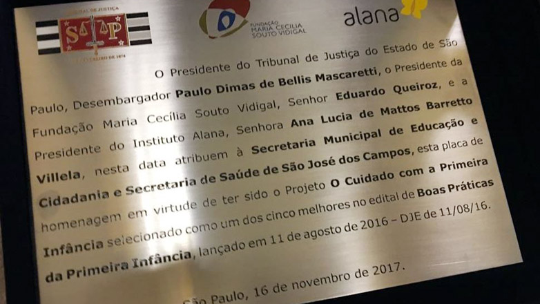Neste mês, São José foi premiada no concurso “Boas Práticas do Sistema de Garantia de Direitos da Criança e do Adolescente”, promovido pelo Tribunal de Justiça de São Paulo