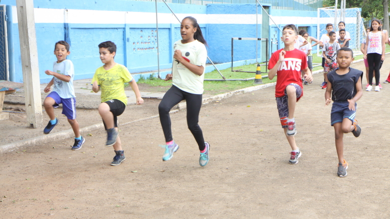Os alunos fizeram aula prática, onde realizaram as mesmas atividades dos atletas e compartilharam experiências pessoais